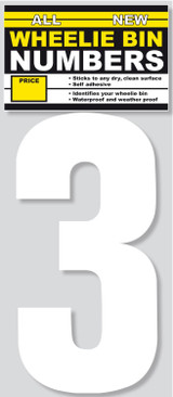 C/Sign Pack of 3 Wheelie Bin Number 3 