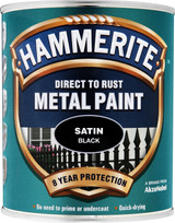 Hammerite Direct to Rust Metal Paint Satin Black 750ml