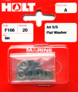 Holt S/Steel Flat Washer M4 Card of 20 