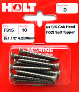Holt S/Steel CSK Pozi Selftaper 4.2 x 38mm Card of 10