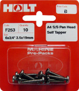 Holt S/Steel Pan Pozi Selftaper 3.5x19mm Card of 10 