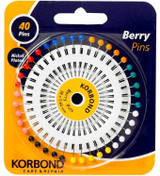 Korbond Nickle Plated Berry Pins 40 Assorted Colours