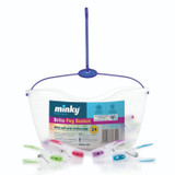 Minky Brite Peg Basket with 24 Soft Grip Clothes Pegs