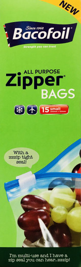 Bacofoil 1Ltr All Purpose Zipper Bags Pk of 15