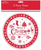 Anker 9" Merry Christmas Party Plates pk8
