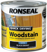 Ronseal Satin Quick Drying Woodstain Ebony 250ml