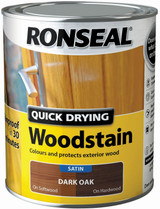 Ronseal Satin Quick Drying Woodstain Dark Oak 750ml 