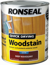 Ronseal Satin Quick Drying Woodstain Deep Mahogany 750ml