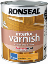 Ronseal Interior Varnish Medium Oak Satin 750ml