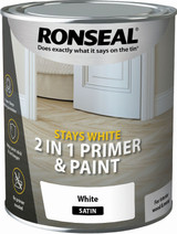 Ronseal White Satin 2in1 Wood Paint 750ml