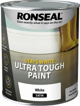 Ronseal White Satin Ultra Tough Wood Paint 750ml  