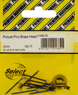 Select Picture Pins Brass Head pk10 
