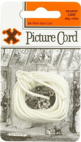 'X' White Nylon Picture Cord 3m Maximum Load 30kg