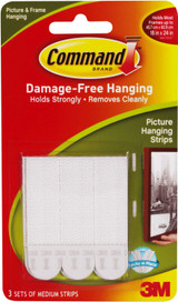 Command 3 Sets of Medium Picture Hanging Strips