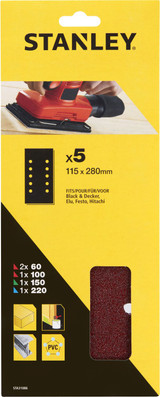 Stanley Half Punched Sanding Assorted Sheets Pack of 5
