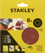 Stanley Multi Assorted Sander Disc Pack of 5