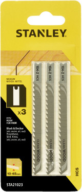 Stanley Medium Jigsaw Blade Max 45mm Pack of 3