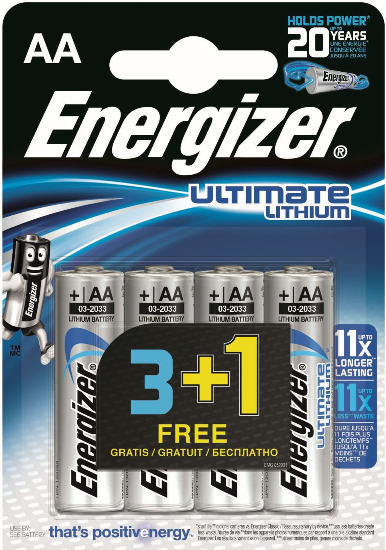  Energizer AA Lithium Batteries, World's Longest