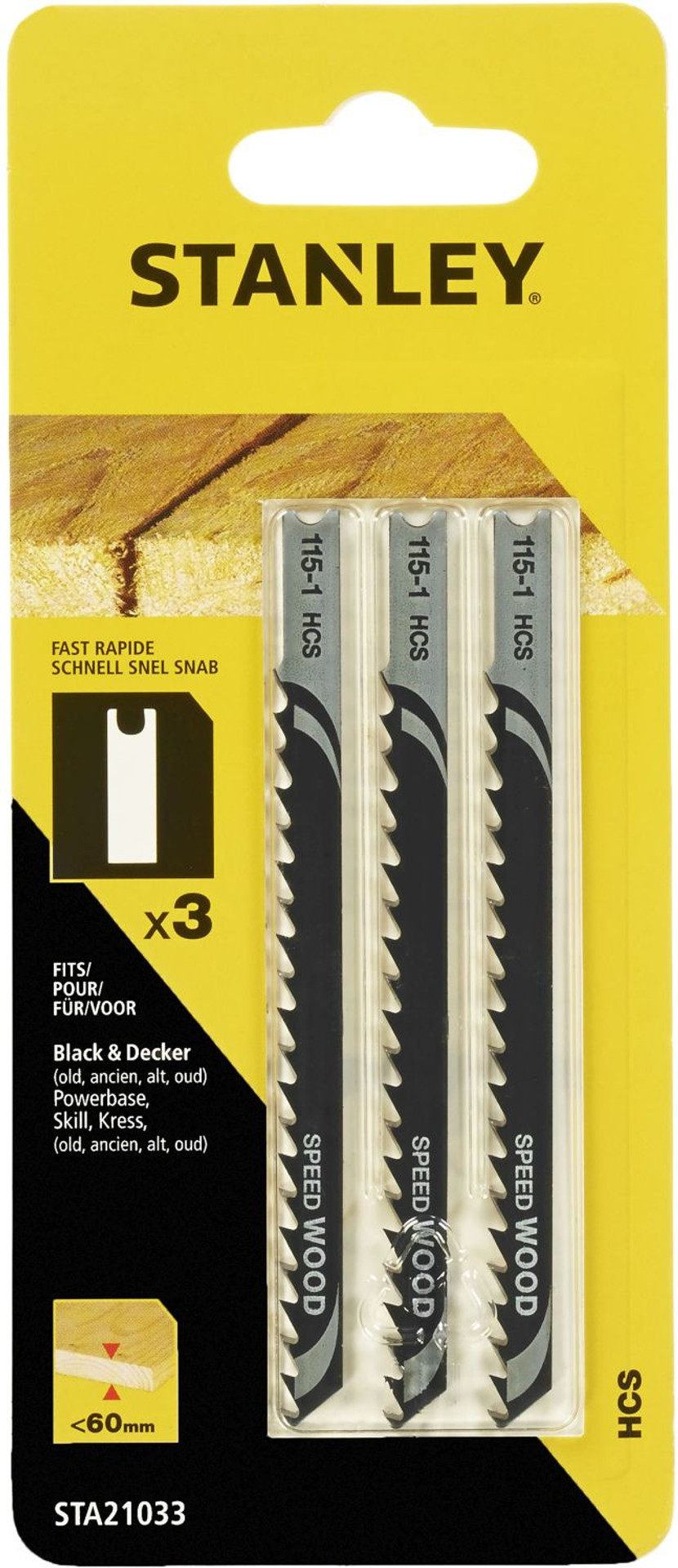 Stanley Fast Speed Jigsaw Blade Max 60mm pk3 Home Hardware Direct