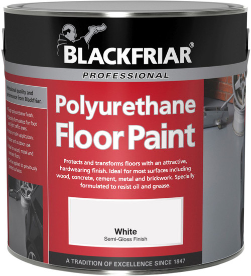 Blackfriar Polyurethane Floor Paint White Semi-Gloss Finish 1Ltr