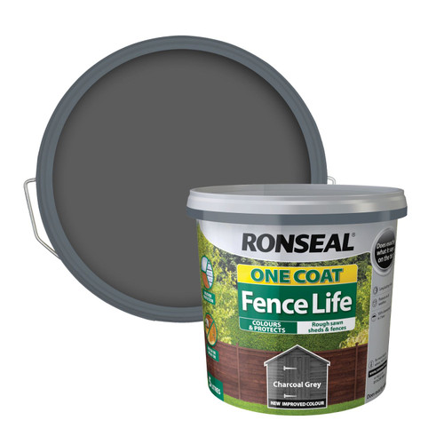 Ronseal One Coat Fence Life Charcoal Grey 5Ltr