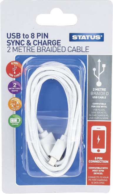 Status Phone Cable USB to 8 Pin 2mtr