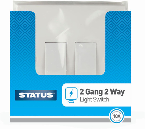 Status 2 Gang 2 Way Wall Switch White