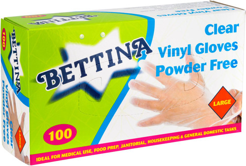 Bettina Vinyl Gloves Large Size Box of 100