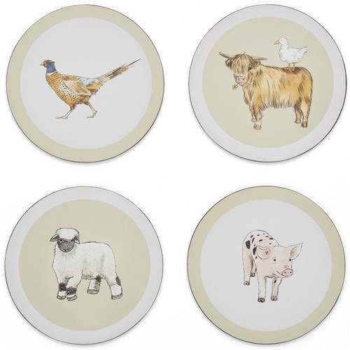 Cooksmart Buttercup Farm Coasters Round 4 Pack