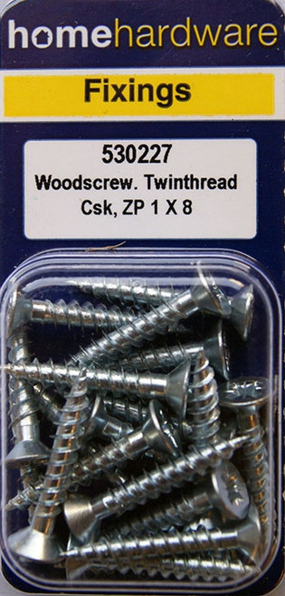 Home Hardware W/Screw Pozi BZP 1" x 8 Pack of 20