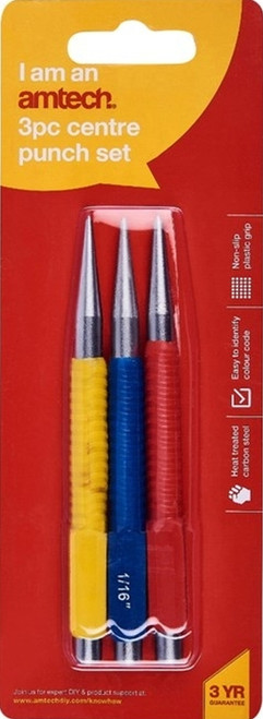 Amtech Centre Punch Set 3 Pieces