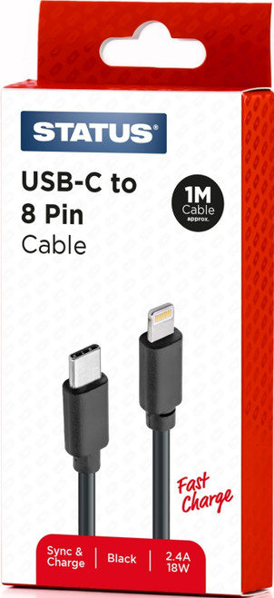 Status Phone Cable 8 Pin USB Type C 1 Metre