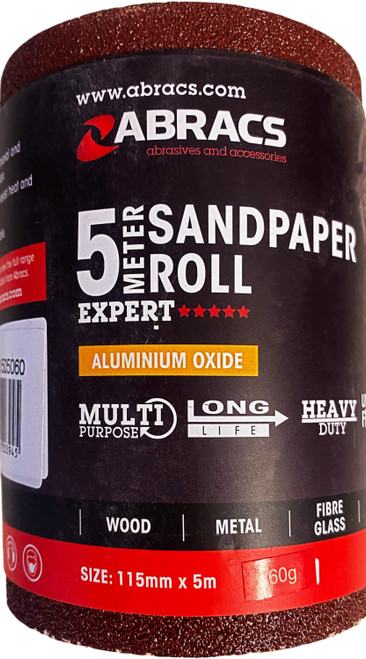 Abracs Sandpaper Roll 5m  60 Grit