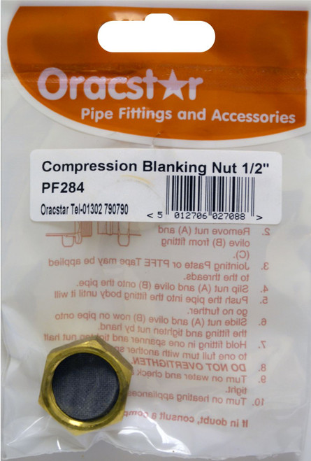 Oracstar Blanking Nut 1/2" 