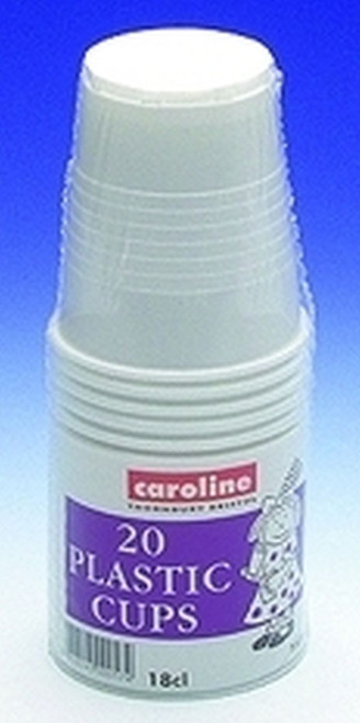 Caroline White Plastic Cups 7oz Pk of 20 