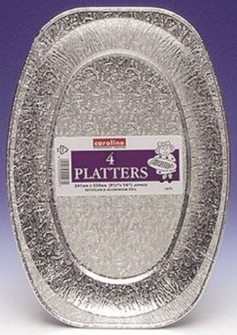 Caroline Silver Foil Platter 241x350mm Pk of 4 