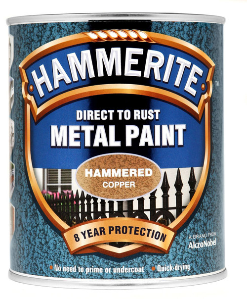 Hammerite Direct To Rust Metal Paint Hammered Copper 750ml