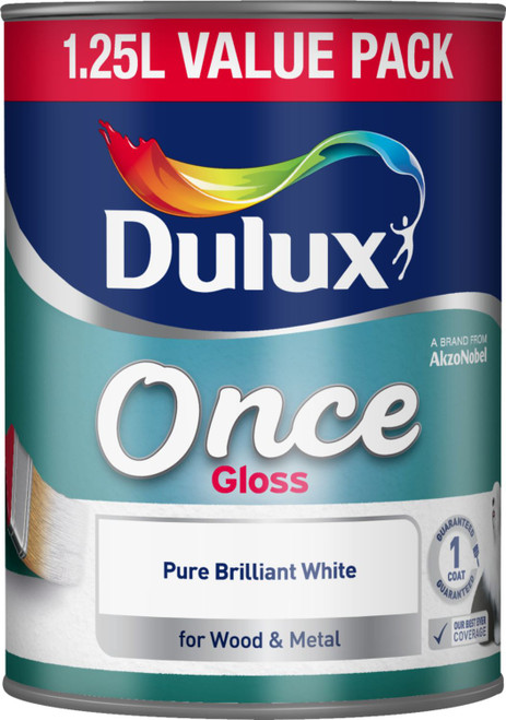 Dulux Once Gloss Pure Brilliant White 1.25L 