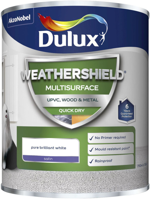 Dulux Weathershield Multi Surface Paint White 750ml