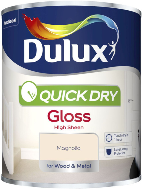 Dulux Quick Dry Gloss Magnolia 750ml