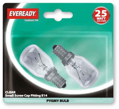Eveready Pygmy 25w CLEAR SES Card Of 2 