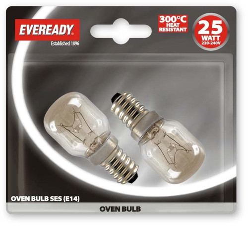 Eveready Oven Lamp 25w SES Card Of 2 