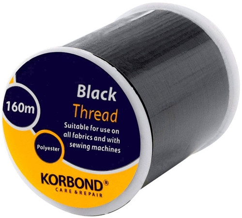 Korbond Polyester Thread Black 160 meters
