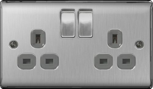 Nexus 2g SwitchSocket Brushed Steel 