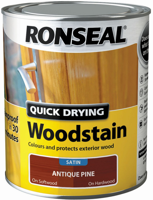 Ronseal Satin 750ml Quick Drying Woodstain Ant Pine 