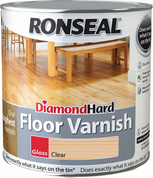 Ronseal Diamond Hard Floor Varnish Clear Gloss 2.5Ltr