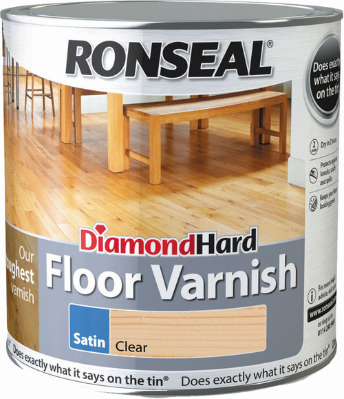 Ronseal Diamond Hard Floor Varnish Clear Satin 2.5Ltr