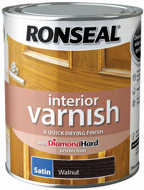 Ronseal Interior Varnish Walnut Satin 750ml