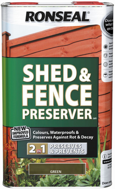 Ronseal Shed & Fence Preserver Green 5Ltr