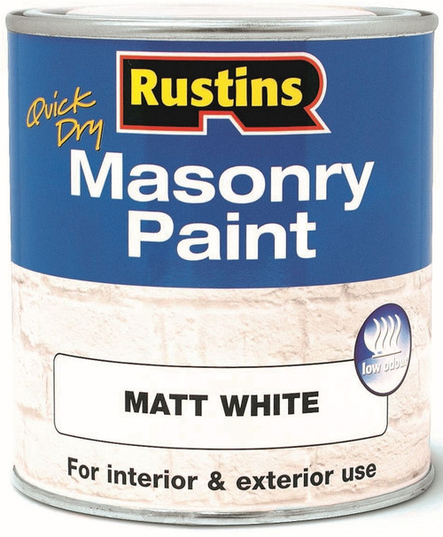 Rustins Masonry Paint White 500ml 